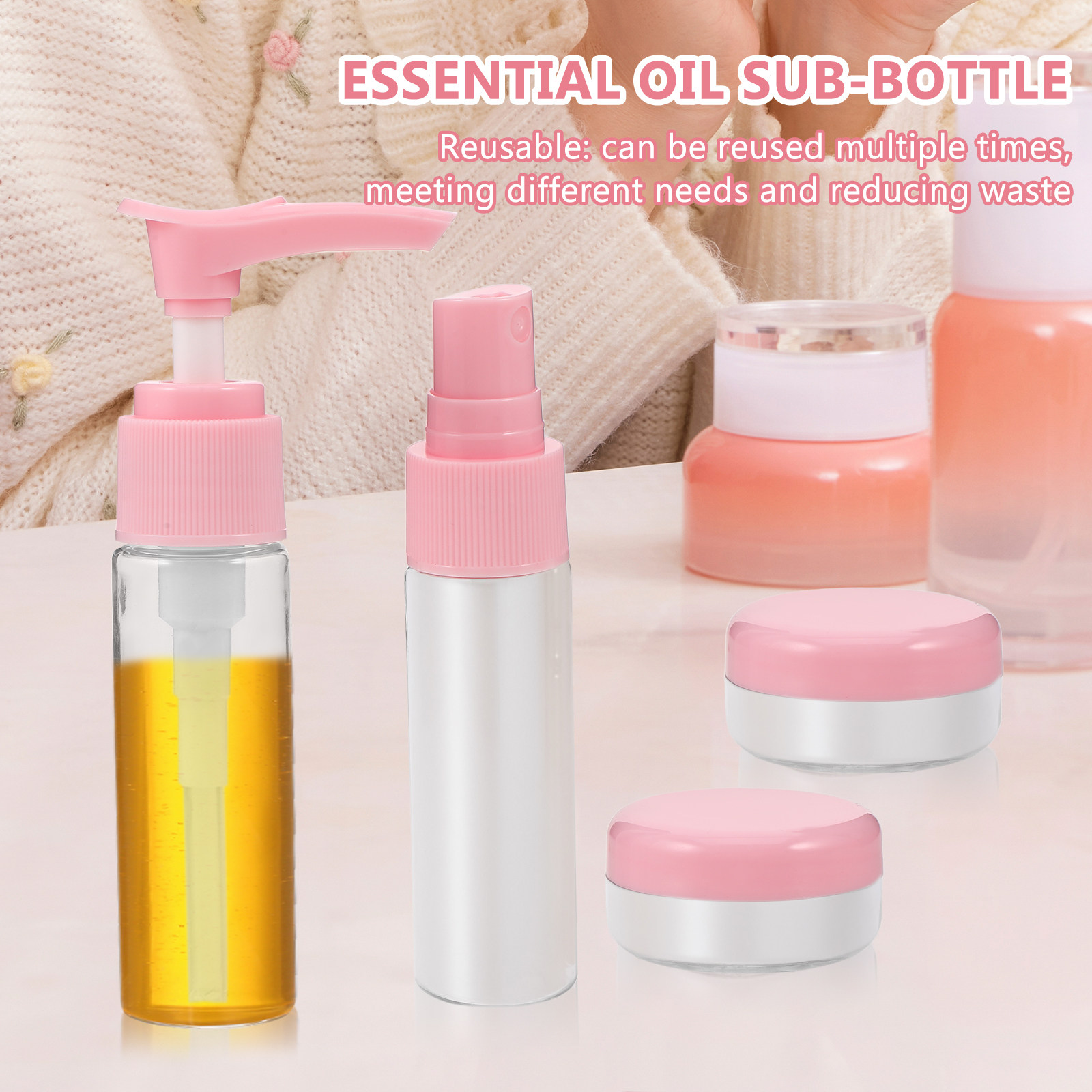 Misting Bottle Fine - 1 zestaw kompaktowych butelek podróżnych wielokrotnego